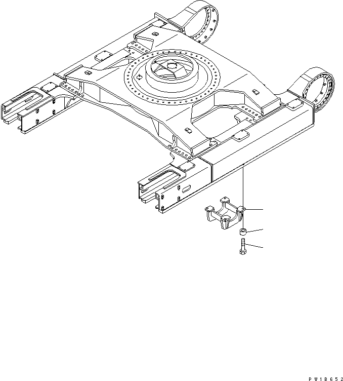 Komatsu parts book diagram for PC750SE-6-AM S/N 10001-UP: TRACK FRAME (ROLLER GUARD) (L.H.)(#11001-)