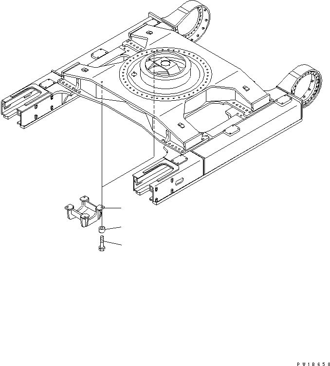 Komatsu parts book diagram for PC750SE-6-AM S/N 10001-UP: TRACK FRAME (ROLLER GUARD) (WITH FINAL ROLLER GUARD) (R.H.)(#11001-)