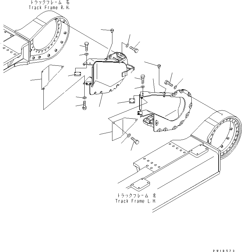 Komatsu parts book diagram for PC750SE-6-AM S/N 10001-UP: TRAVEL MOTOR GUARD(#11001-)