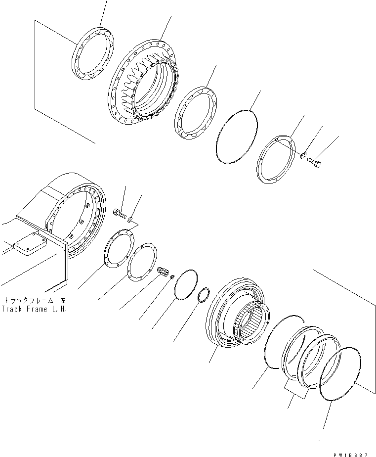Komatsu parts book diagram for PC750SE-6-AM S/N 10001-UP: FINAL DRAVE ASS'Y (SHAFT AND HUB) (SUPPLY PARTS)(#11001-)