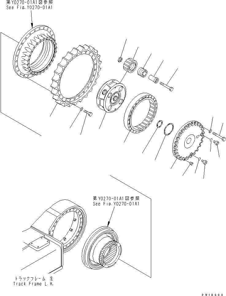 Komatsu parts book diagram for PC750SE-6-AM S/N 10001-UP: FINAL DRAVE ASS'Y (3ND CARRIER) (SUPPLY PARTS)(#11001-)
