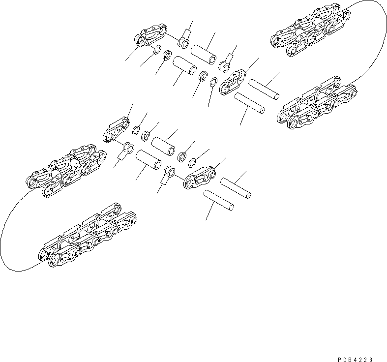 Komatsu parts book diagram for PC750SE-6-AM S/N 10001-UP: TRACK LINK (SUPPLY PARTS) (94 SET)