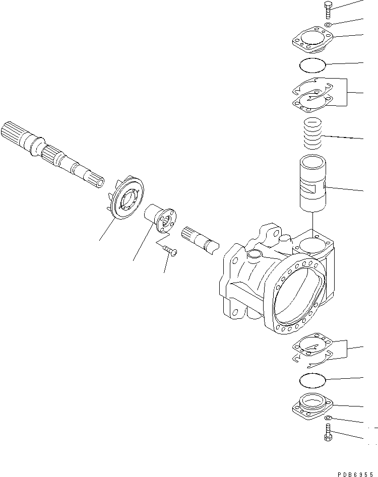 Komatsu parts book diagram for PC750SE-6-AM S/N 10001-UP: MAIN PUMP (10/13) (NO.2 PUMP)(#11001-)