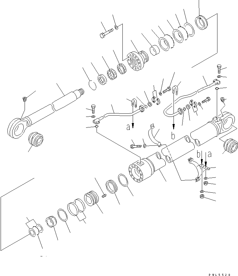 Komatsu parts book diagram for PC750SE-6-AM S/N 10001-UP: B00M CYLINDER(#11001-)