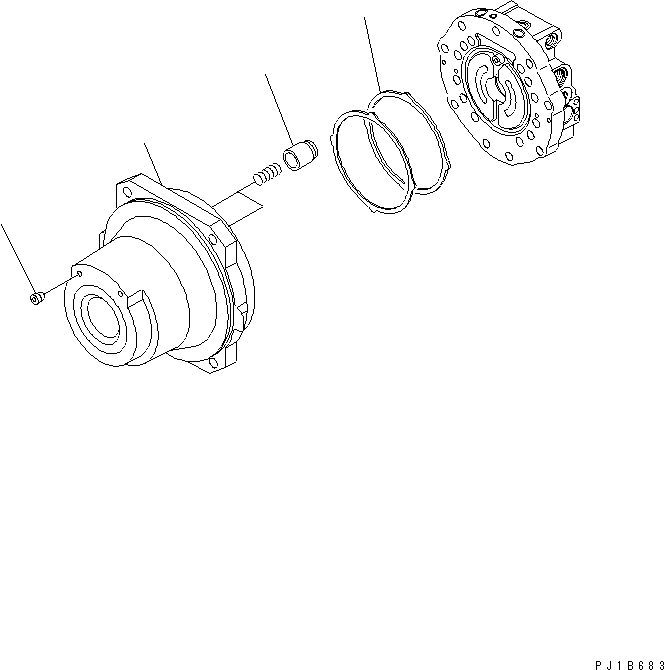 Komatsu parts book diagram for PC750SE-6-AM S/N 10001-UP: TRAVEL MOTOR (CASE AND REAR COVER)(#11001-)