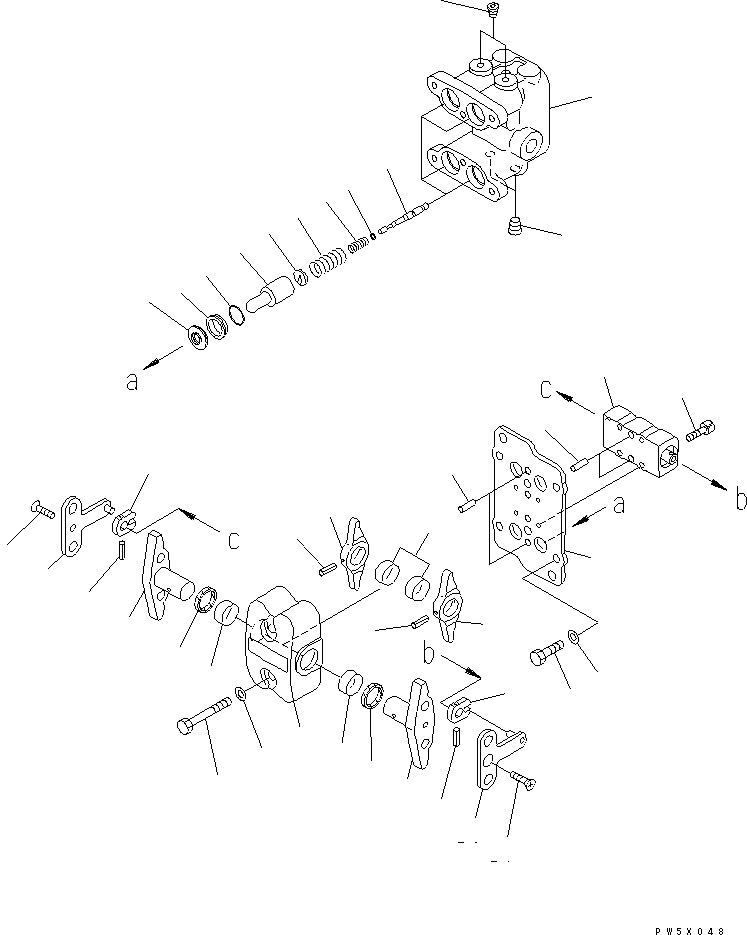 Komatsu parts book diagram for PC750SE-6-AM S/N 10001-UP: PPC VALVE (FOR TRAVEL)(#11001-)