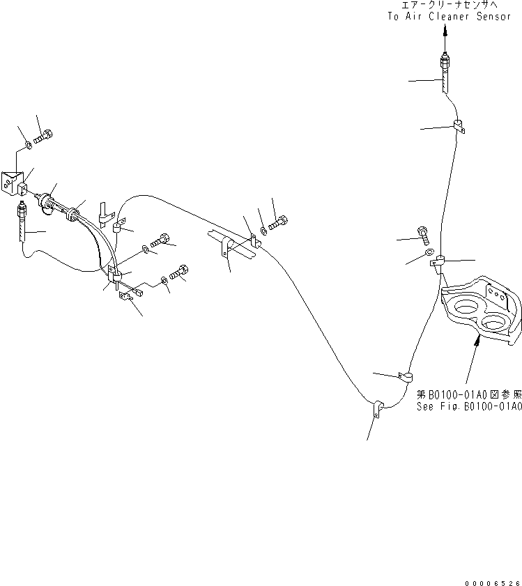 Excavators Komatsu / PC750SE-7K S/N K40001-UP(pc750s3u) / ENGINE MOUNTING (AIR CLEANER SENSOR)(030040 : B0100-04A0)