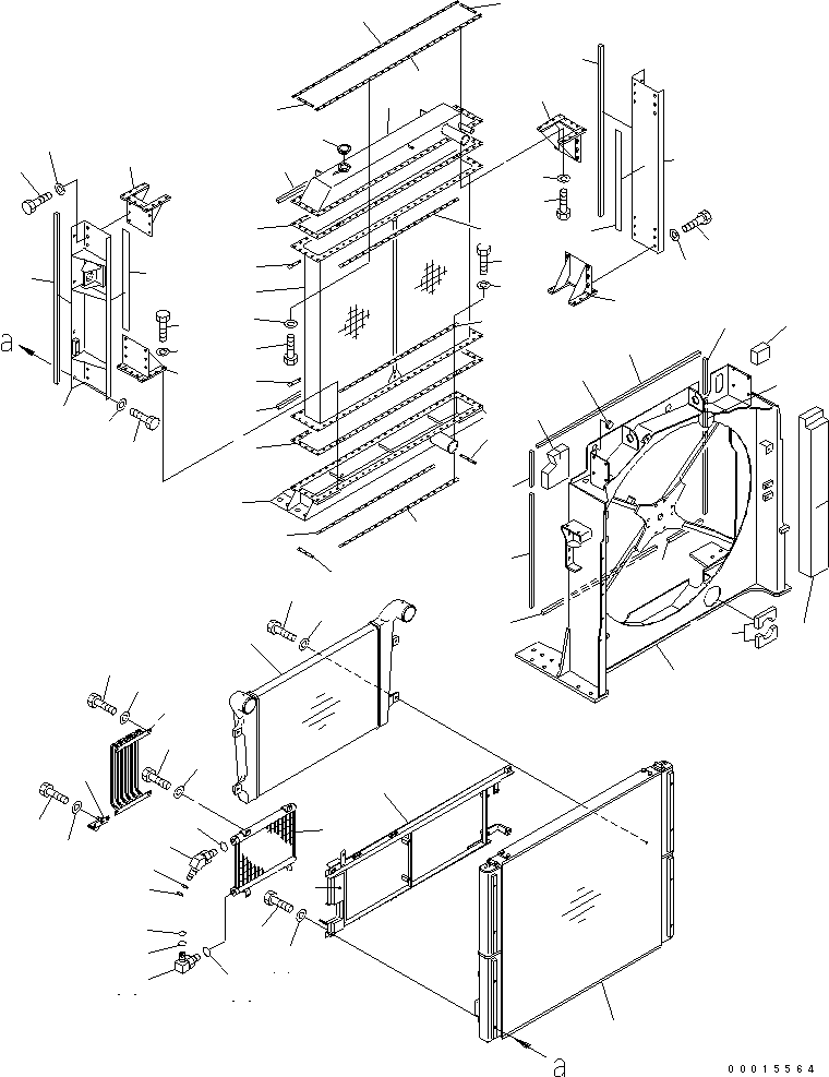 Excavators Komatsu / PC750SE-7K S/N K40001-UP(pc750s3u) / COOLING (RADIATOR ? OIL COOLER AND AFTER COOLER)(060010 : C0100-01A0)