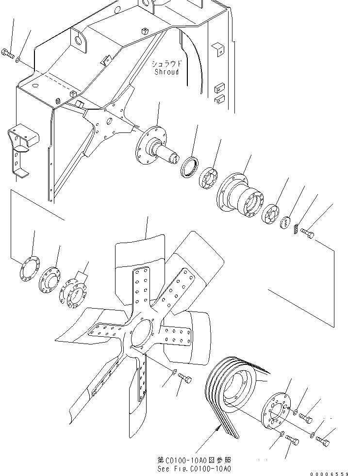 Excavators Komatsu / PC750SE-7K S/N K40001-UP(pc750s3u) / COOLING (RADIATOR FAN AND MOUNT)(060040 : C0100-04A0)