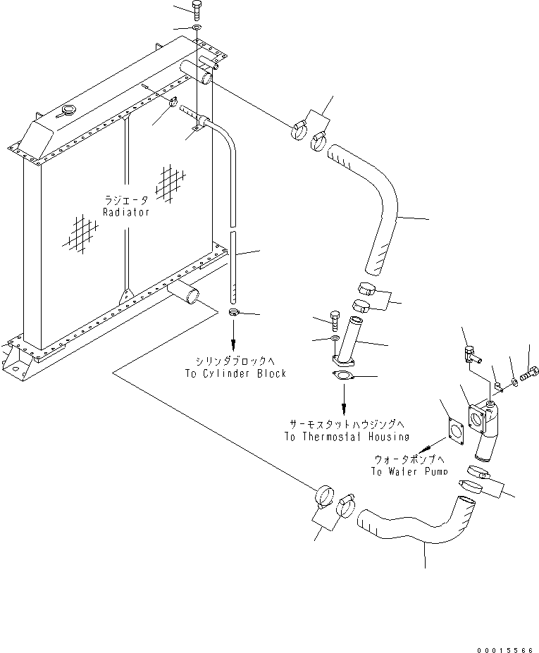 Excavators Komatsu / PC750SE-7K S/N K40001-UP(pc750s3u) / COOLING (ENGINE PIPING)(060080 : C0100-08A0)