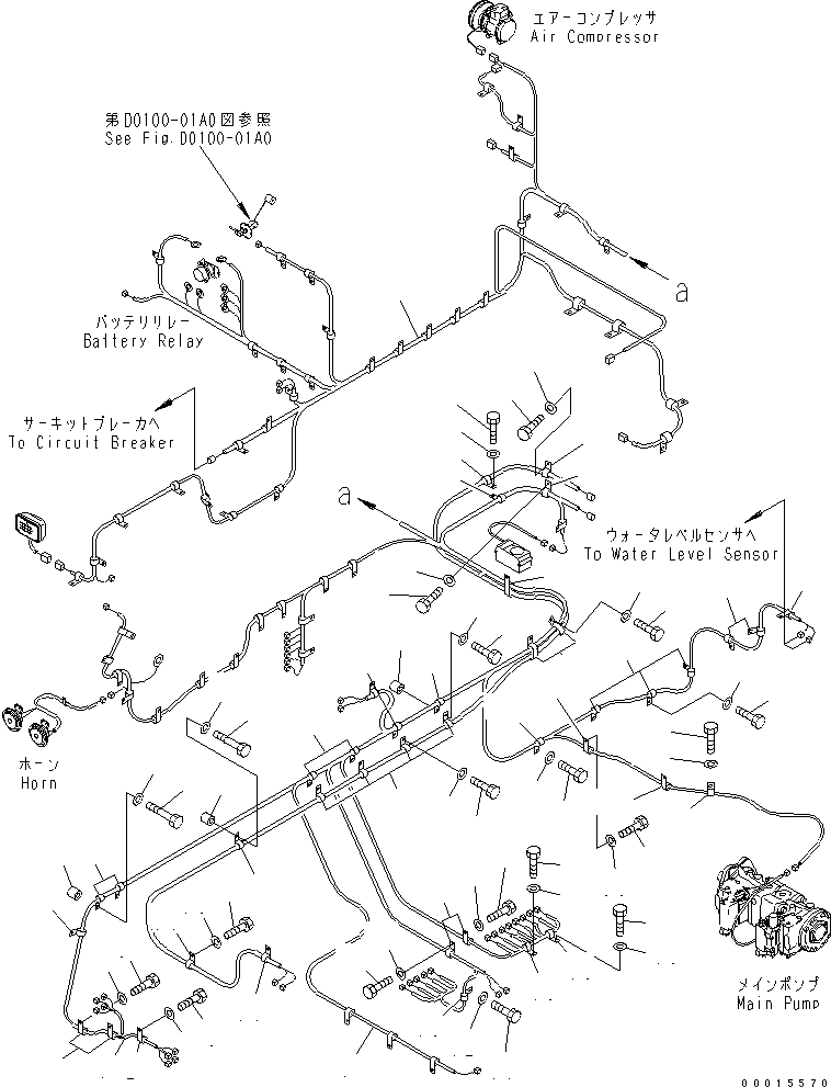 Excavators Komatsu / PC750SE-7K S/N K40001-UP(pc750s3u) / WIRING (MAIN HARNESS AND CLIP) (L.H. DECK SIDE) (1 ATT)(120050 : E0200-02A1)
