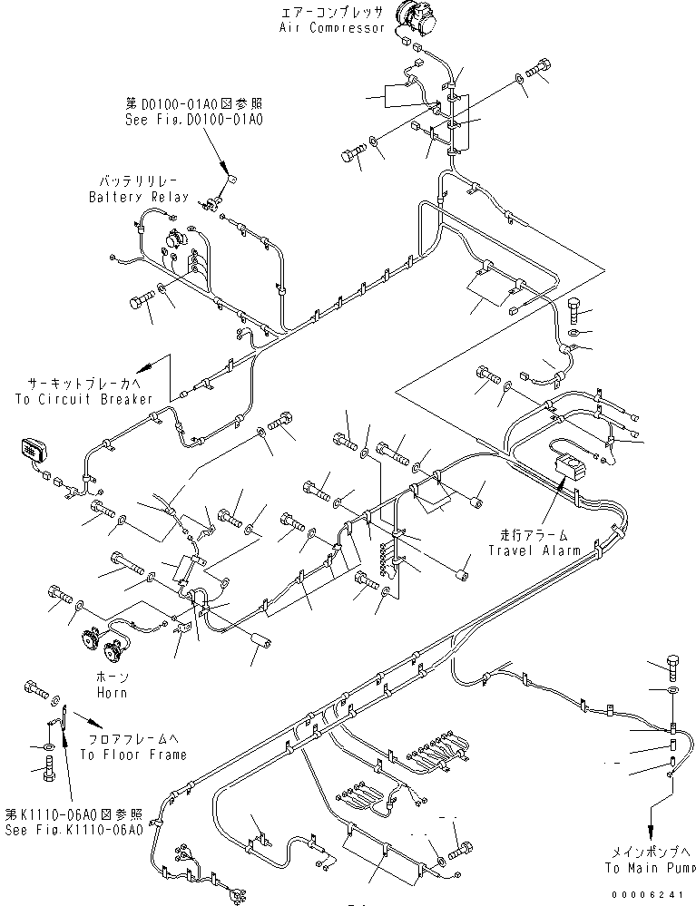 Excavators Komatsu / PC750SE-7K S/N K40001-UP(pc750s3u) / WIRING (MAIN HARNESS CLIP) (MAIN BEEM SIDE)(120070 : E0200-04A0)