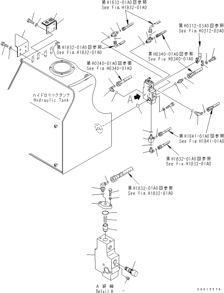 Excavators Komatsu / PC750SE-7K S/N K40001-UP(pc750s3u) / HYDRAULIC TANK (PILOT RELIEF VALVE)(150040 : H0110-04A0)