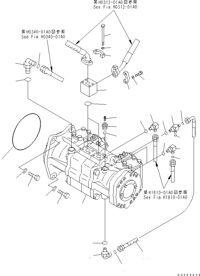 Excavators Komatsu / PC750SE-7K S/N K40001-UP(pc750s3u) / NO.2 PUMP (CONNECTING PARTS)(150150 : H0220-01A0)
