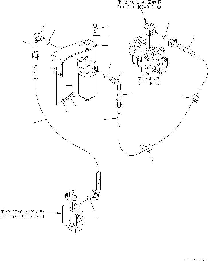 Excavators Komatsu / PC750SE-7K S/N K40001-UP(pc750s3u) / DELIVERY PIPING (GEAR PUMP LINES)(150210 : H0312-03A0)