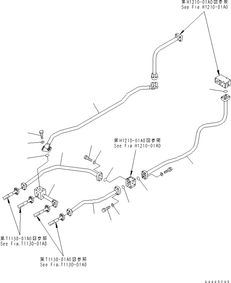 Excavators Komatsu / PC750SE-7K S/N K40001-UP(pc750s3u) / VALVE DELIVERY PIPING (BOOM) (PIPING) (2/2)(150270 : H1210-02A0)