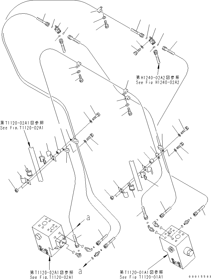 Excavators Komatsu / PC750SE-7K S/N K40001-UP(pc750s3u) / CYLINDER LOCK VALVE LINES (PILOT PIPING) (1/3)(150360 : H1240-01A2)