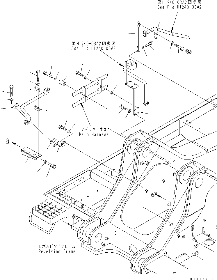 Excavators Komatsu / PC750SE-7K S/N K40001-UP(pc750s3u) / CYLINDER LOCK VALVE LINES (PILOT PIPING BRACKET)(150390 : H1240-04A2)
