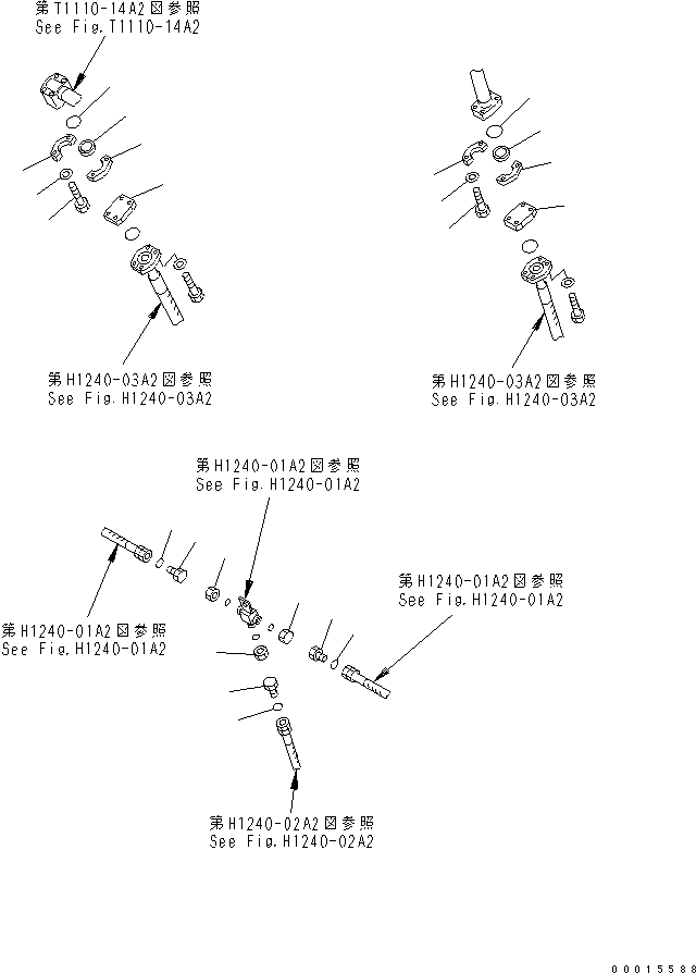 Excavators Komatsu / PC750SE-7K S/N K40001-UP(pc750s3u) / CYLINDER LOCK VALVE LINES (PILOT PIPING BLIND PARTS)(150410 : H1240-06A2)