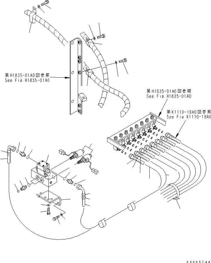 Excavators Komatsu / PC750SE-7K S/N K40001-UP(pc750s3u) / PPC LINE JOINT (BOOM SHAKE DAMP VALVE)(150530 : H1835-02A0)