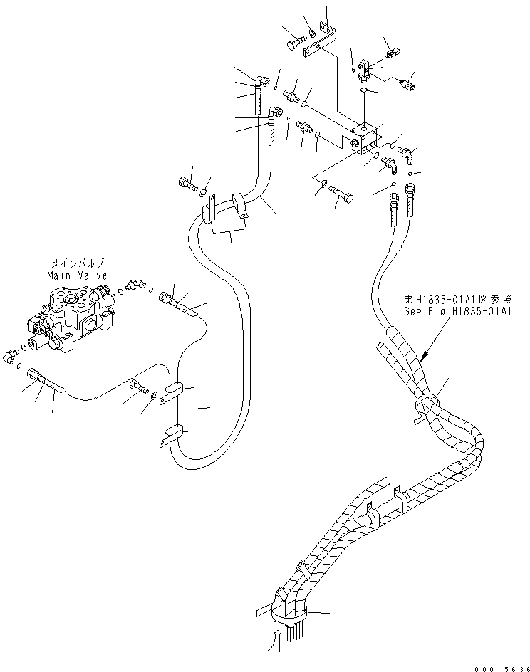 Excavators Komatsu / PC750SE-7K S/N K40001-UP(pc750s3u) / PPC ATTACHMENT LINE (1 ATT)(150650 : H1848-01A1)