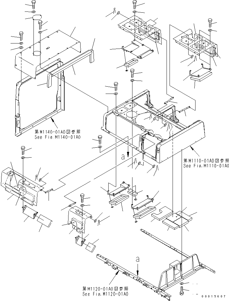 Excavators Komatsu / PC750SE-7K S/N K40001-UP(pc750s3u) / HOOD (FRAME ? CATCHER AND COVER ? R.H.)(240020 : M1110-02A0)
