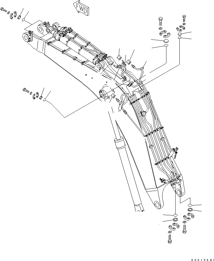 Excavators Komatsu / PC750SE-7K S/N K40001-UP(pc750s3u) / BOOM PIPING (WITH CYLINDER LOCK VALVE) (BLIND PARTS)(360140 : T1110-16A2)