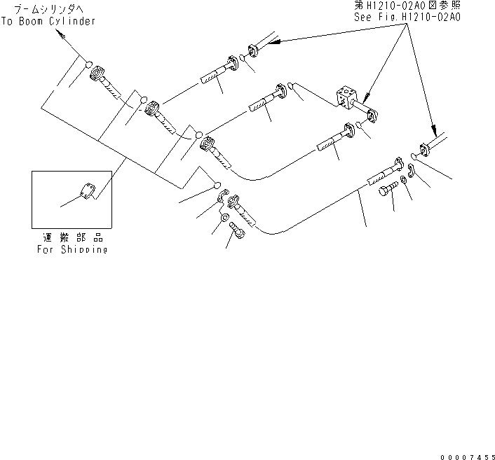 Excavators Komatsu / PC750SE-7K S/N K40001-UP(pc750s3u) / BOOM CYLINDER PIPING(360180 : T1130-01A0)