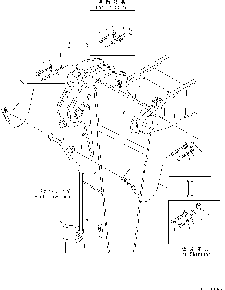 Excavators Komatsu / PC750SE-7K S/N K40001-UP(pc750s3u) / ARM (2.9M) (BUCKET CYLINDER PIPING) (PC750SE)(360240 : T1210-03A0)