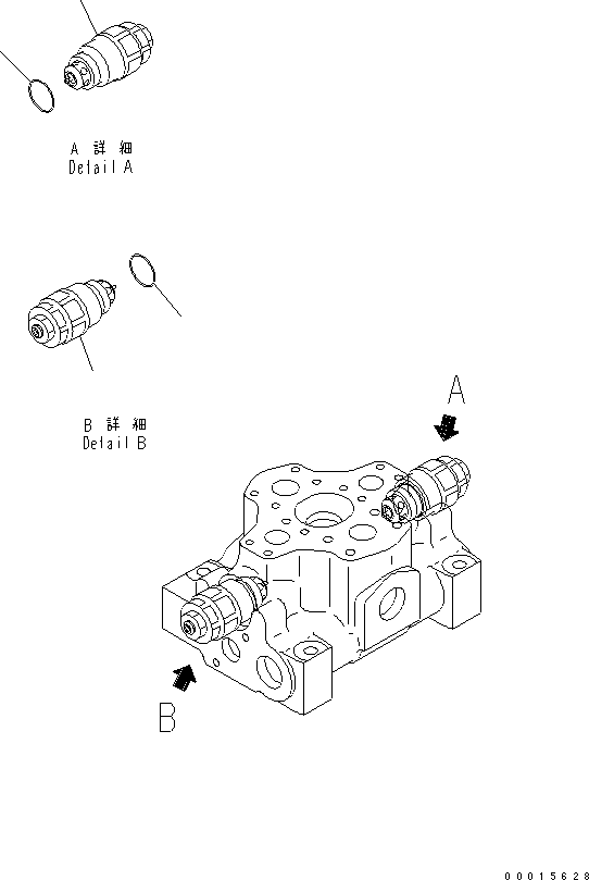Excavators Komatsu / PC750SE-7K S/N K40001-UP(pc750s3u) / MAIN VALVE (1-SPOOL) (2/2)(480450 : Y1661-02A0)