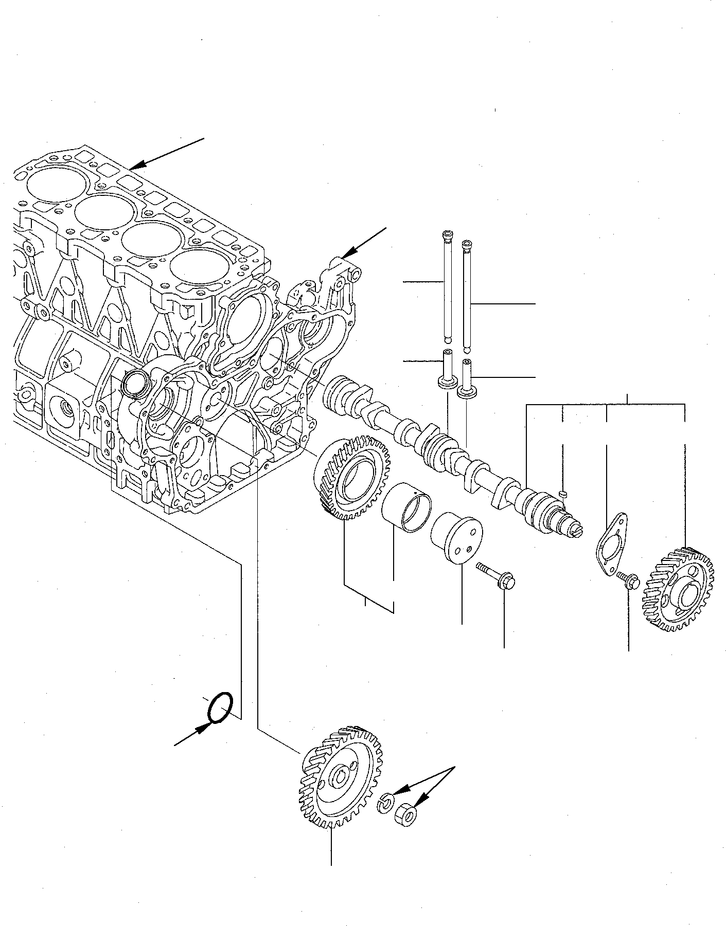 Komatsu parts book diagram for PC75-1 S/N 5000001-Up: CAMSHAFT AND DRIVING GEAR
