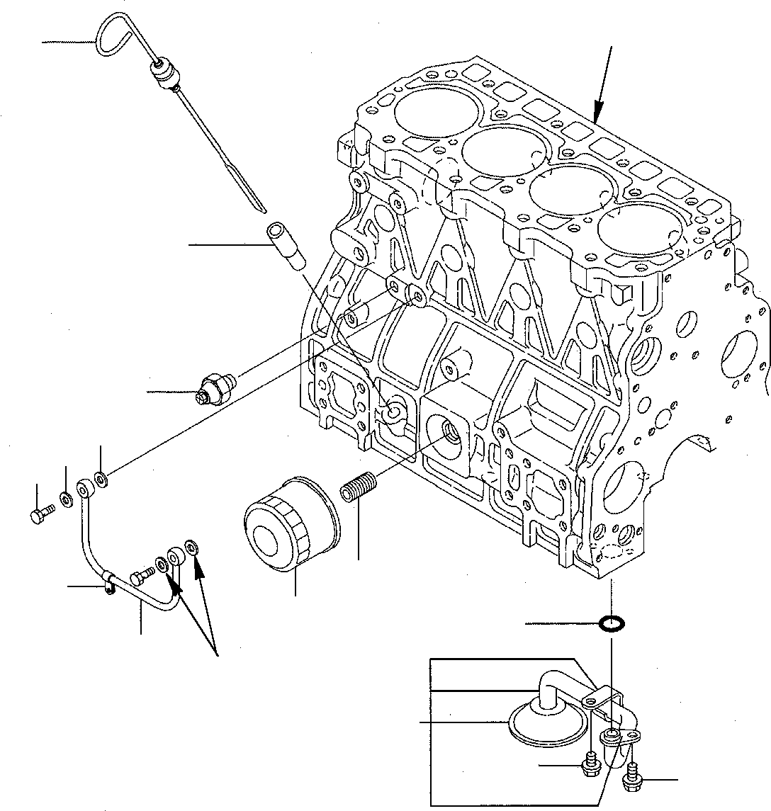 Komatsu parts book diagram for PC75-1 S/N 5000001-Up: LUBRICATING OIL PUMP