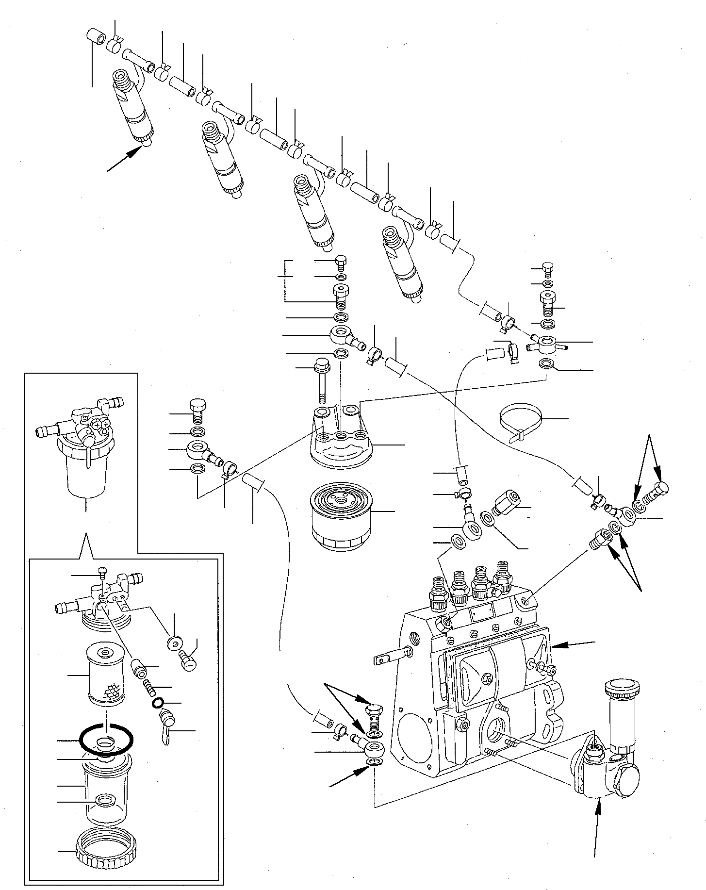 Komatsu parts book diagram for PC75-1 S/N 5000001-Up: FUEL LINE
