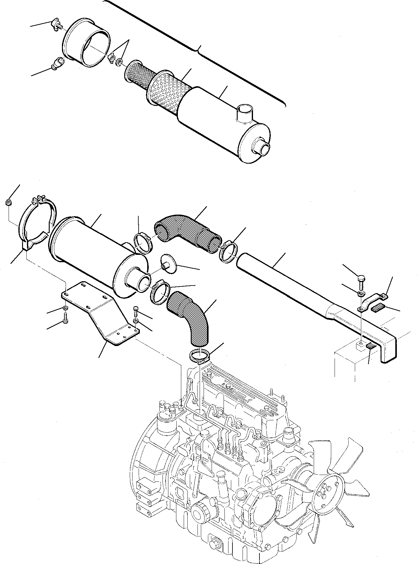Komatsu parts book diagram for PC75-1 S/N 5000001-Up: AIR CLEANER AND MOUNTING