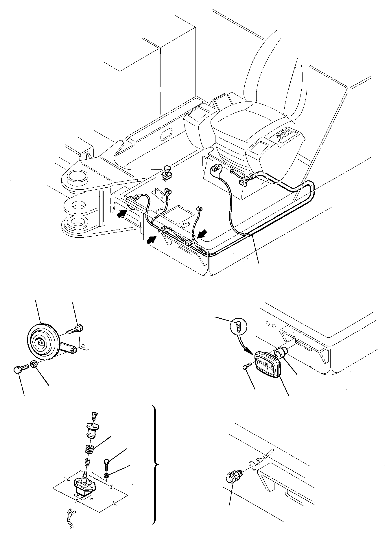 Komatsu parts book diagram for PC75-1 S/N 5000001-Up: ELECTRICAL SYSTEM (LIGHT AND SERVICE LINE) (2/2)