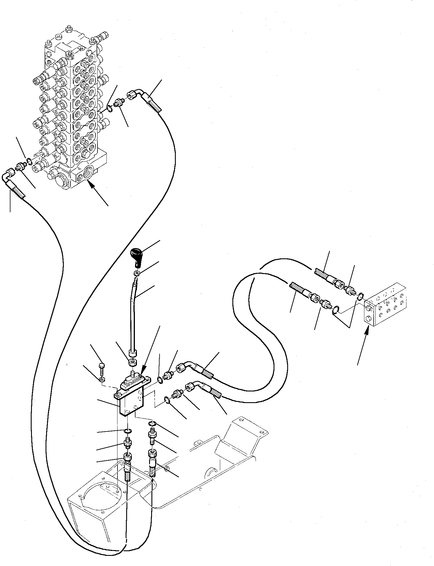 Komatsu parts book diagram for PC75-1 S/N 5000001-Up: HYDRAULIC PIPING (BLADE PPC VALVE LINE)