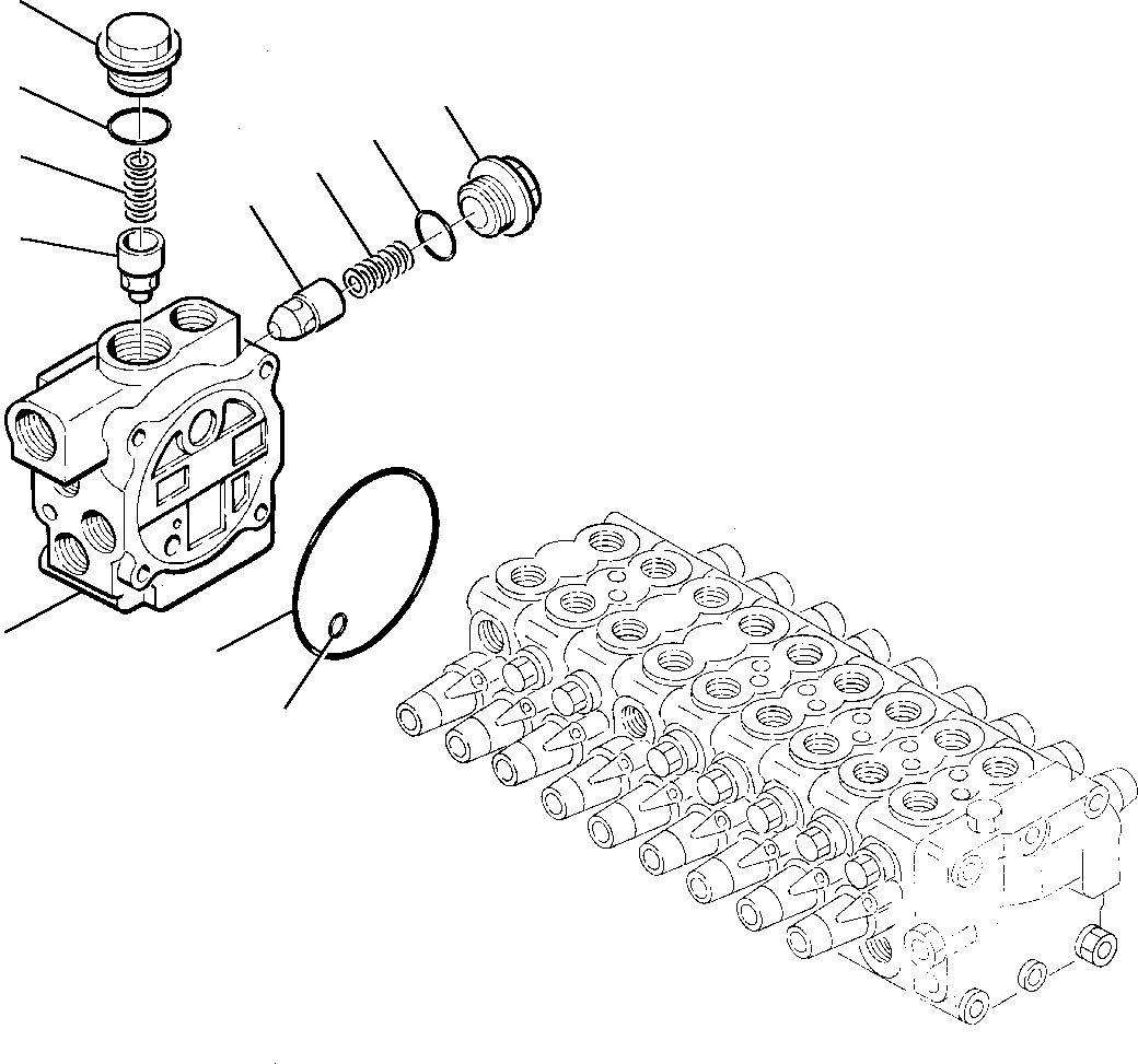 Komatsu parts book diagram for PC75-1 S/N 5000001-Up: CONTROL VALVE (3/7)