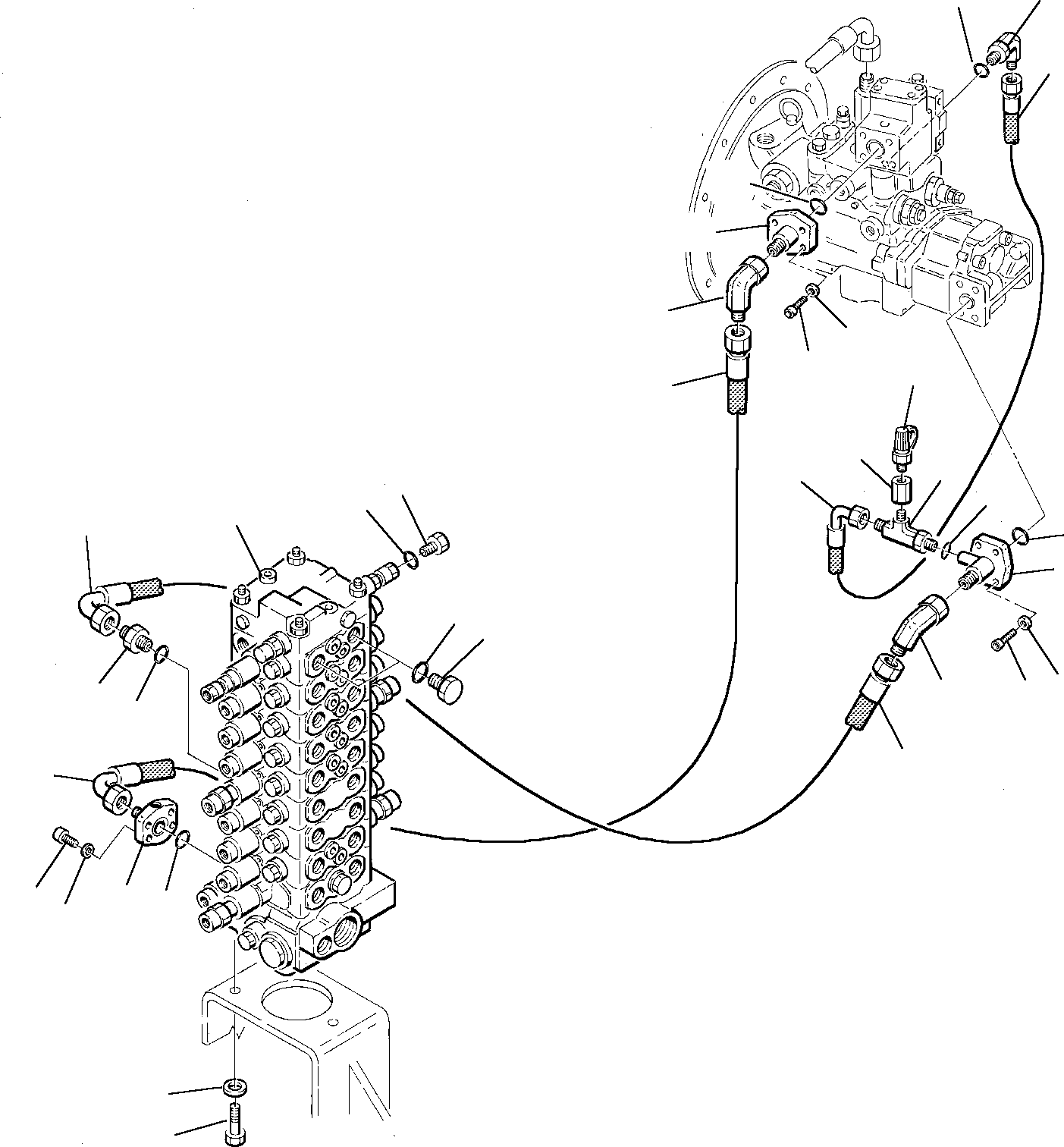 Komatsu parts book diagram for PC75-1 S/N 5000001-Up: HYDRAULIC PIPING (DELIVERY LINE)