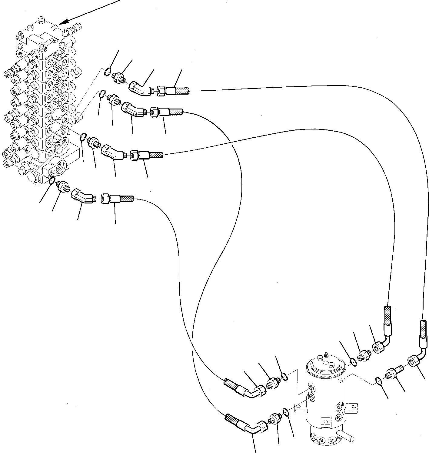 Excavators Komatsu / PC75-1 S/N 5000001-Up(pc75_1) / HYDRAULIC PIPING (TRAVEL LINE) (1/2)(M6-72 : 6600)