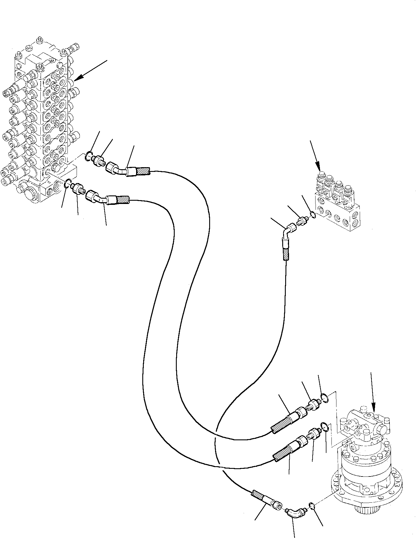 Komatsu parts book diagram for PC75-1 S/N 5000001-Up: HYDRAULIC PIPING (SWING MOTOR LINE)