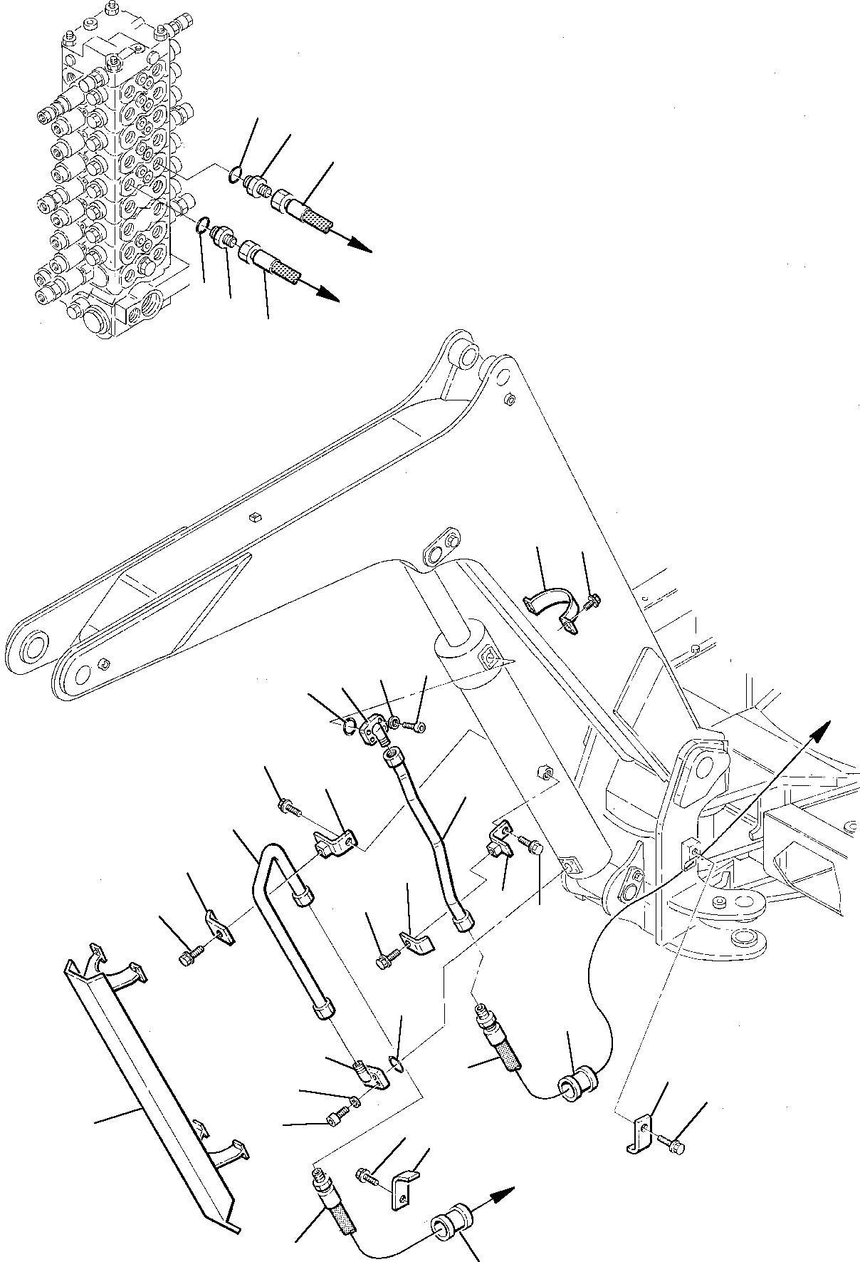 Excavators Komatsu / PC75-1 S/N 5000001-Up(pc75_1) / HYDRAULIC PIPING (BOOM CYLINDER LINE)(M6-78 : 6700)