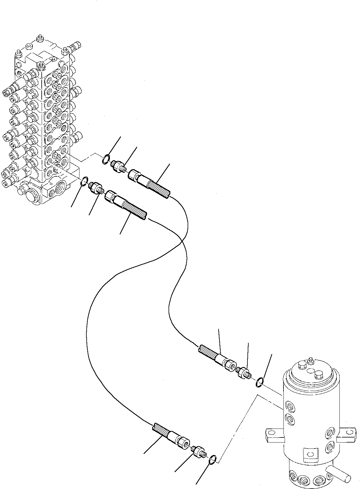 Excavators Komatsu / PC75-1 S/N 5000001-Up(pc75_1) / HYDRAULIC PIPING (BLADE LINE) (UPPER)(M6-100 : 6750)
