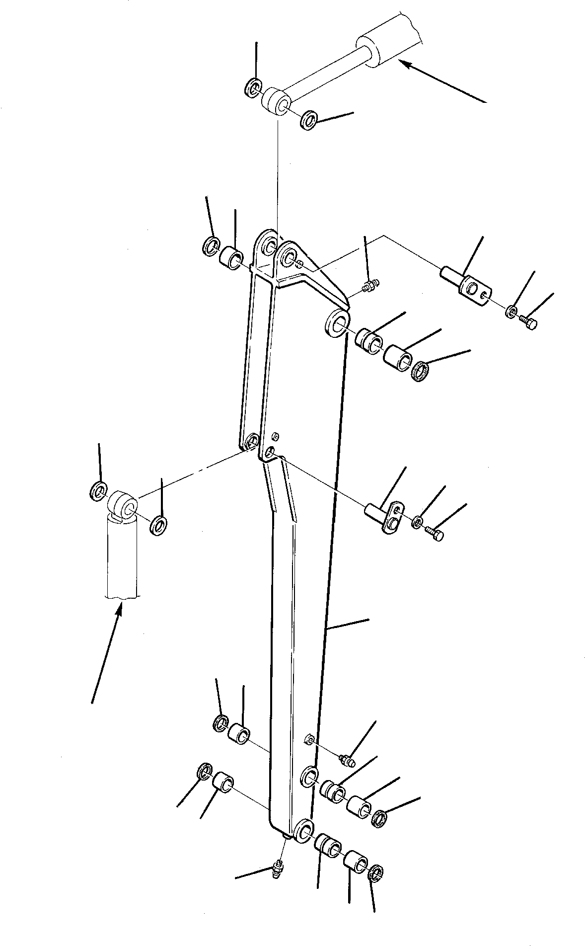 Komatsu parts book diagram for PC75-1 S/N 5000001-Up: ARM L=2100 MM