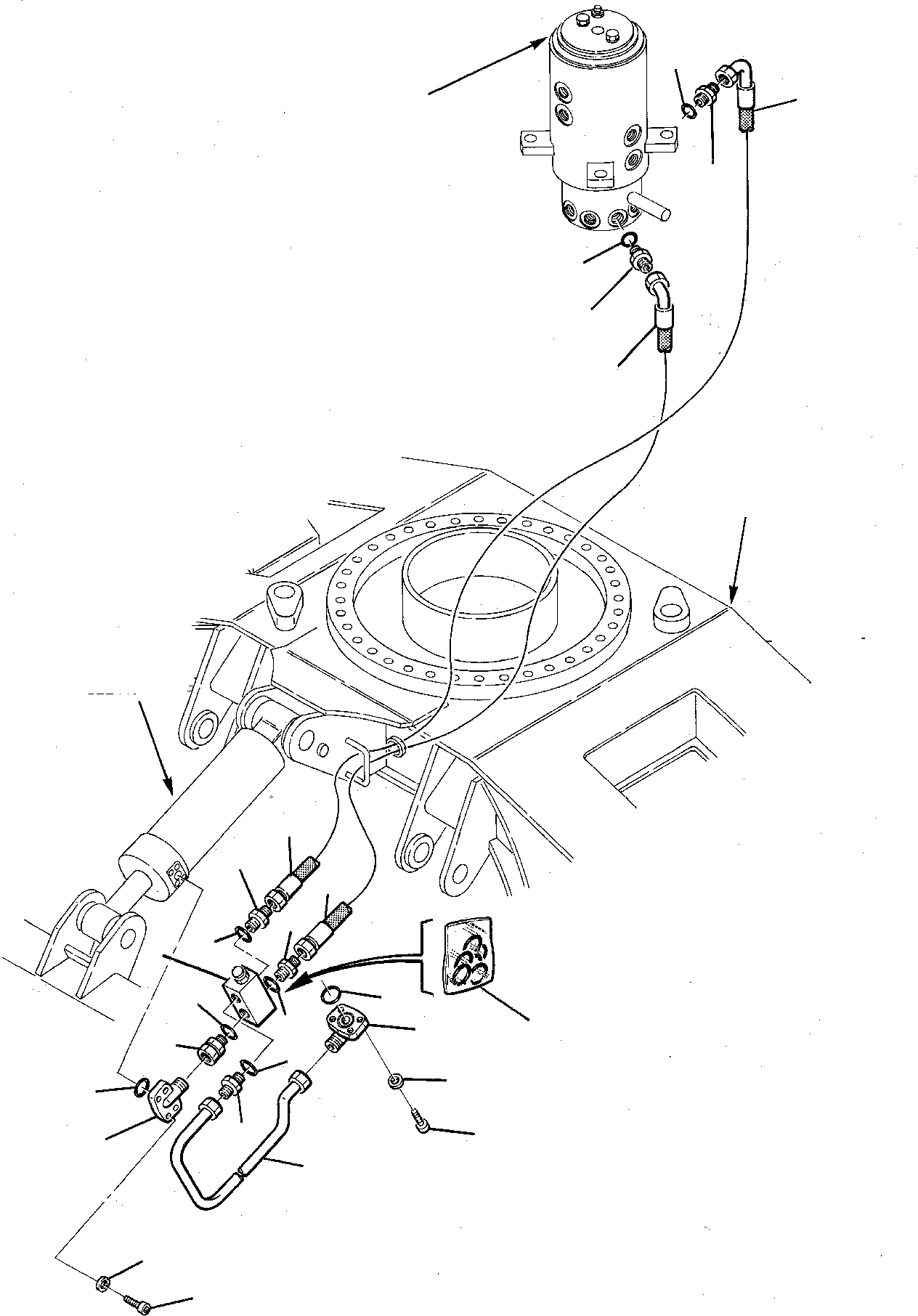 Komatsu parts book diagram for PC75-1 S/N 5000001-Up: HYDRAULIC PIPING (BLADE LINE) (LOWER)