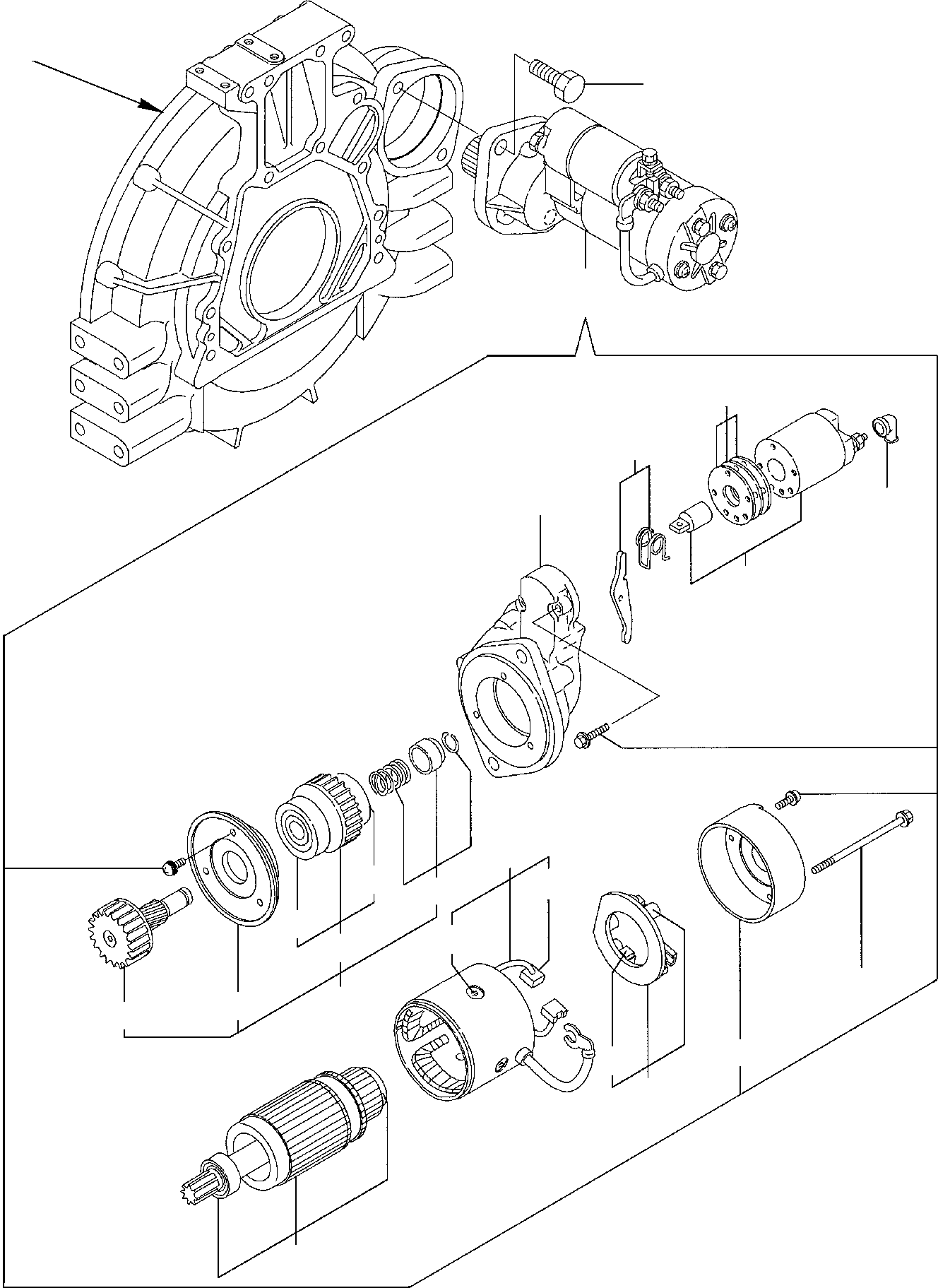 Komatsu parts book diagram for PC75R-2 USA S/N 22E5200001-Up: STARTER MOTOR
