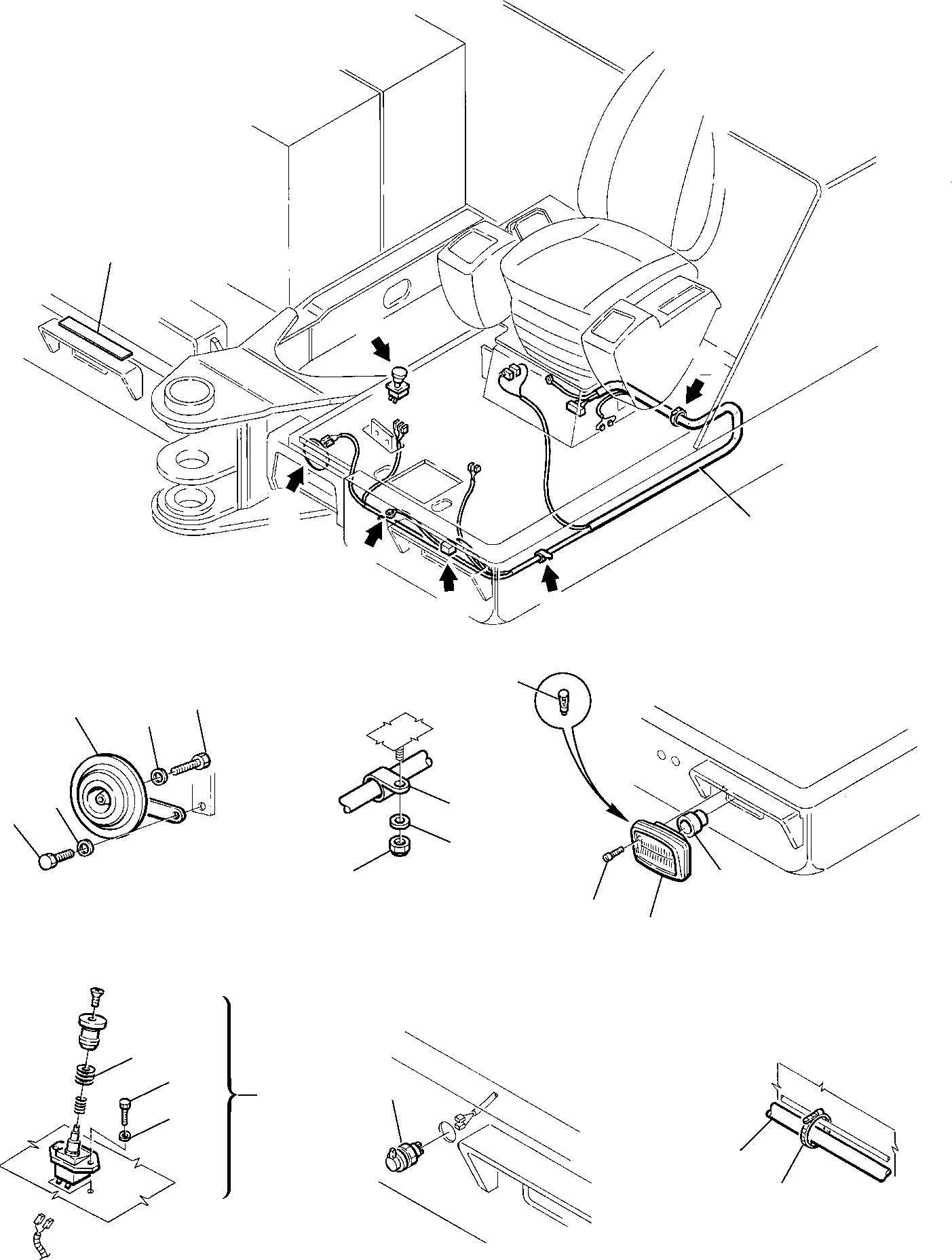 Komatsu parts book diagram for PC75R-2 USA S/N 22E5200001-Up: ELECTRICAL SYSTEM (LIGHT AND SERVICE LINE) (2/2)
