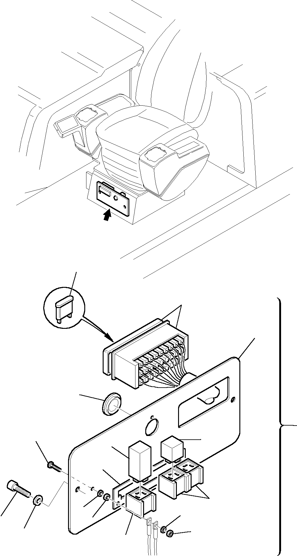 Komatsu parts book diagram for PC75R-2 USA S/N 22E5200001-Up: ELECTRICAL SYSTEM (FUSE AND LINE)