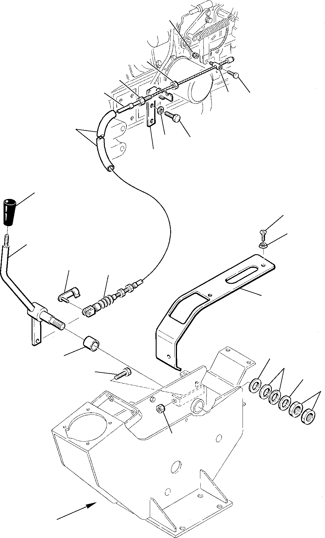Komatsu parts book diagram for PC75R-2 USA S/N 22E5200001-Up: FUEL CONTROL LEVER