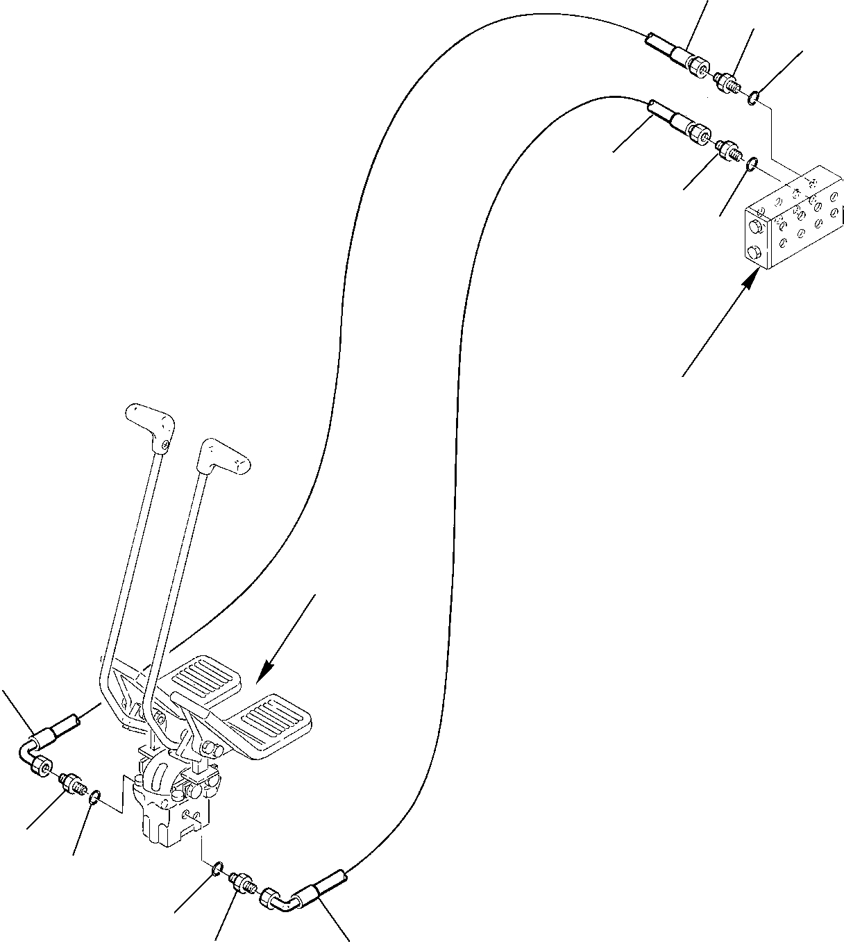Komatsu parts book diagram for PC75R-2 USA S/N 22E5200001-Up: HYDRAULIC PIPING (TRAVEL PPC LINE) (2/2)