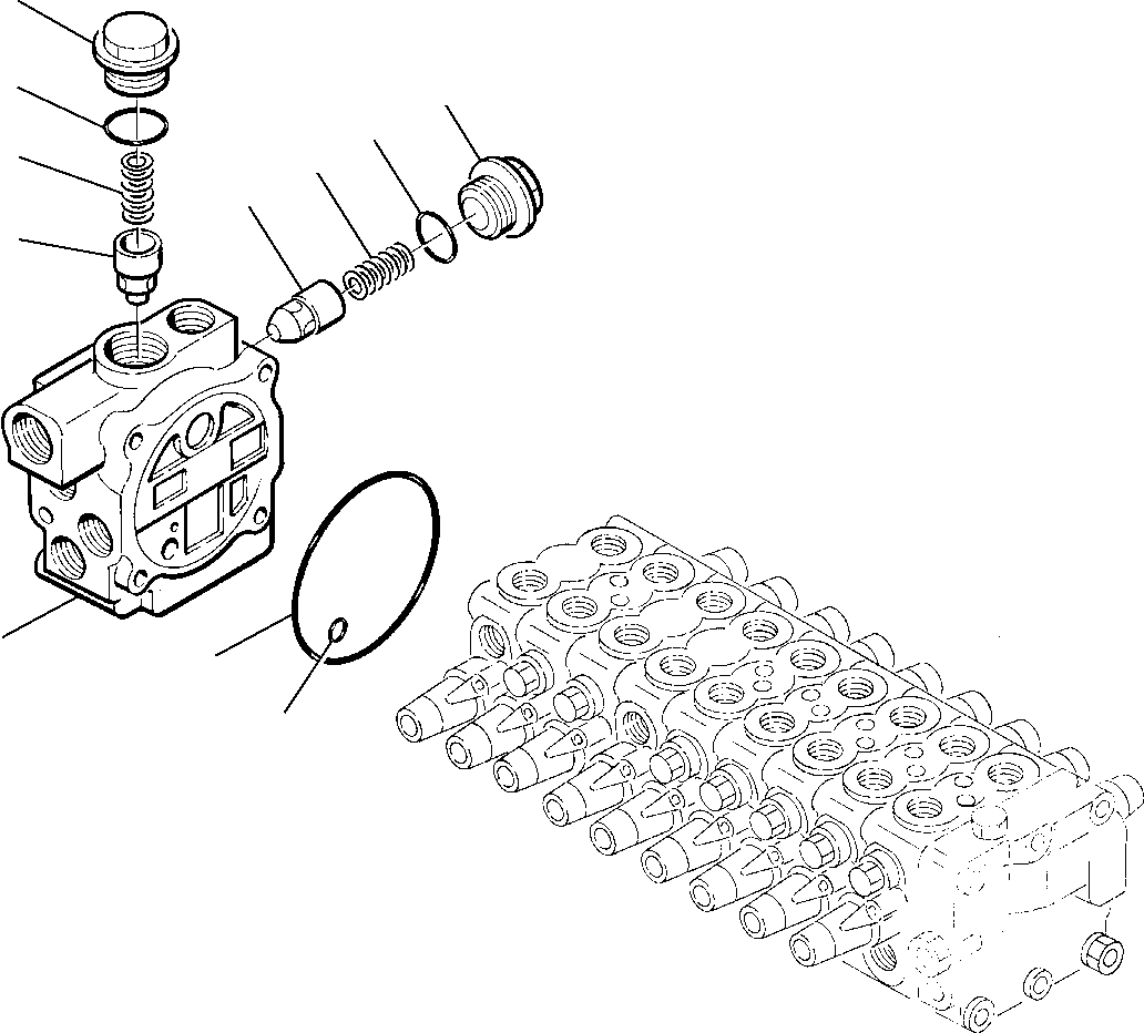 Komatsu parts book diagram for PC75R-2 USA S/N 22E5200001-Up: CONTROL VALVE (3/7)